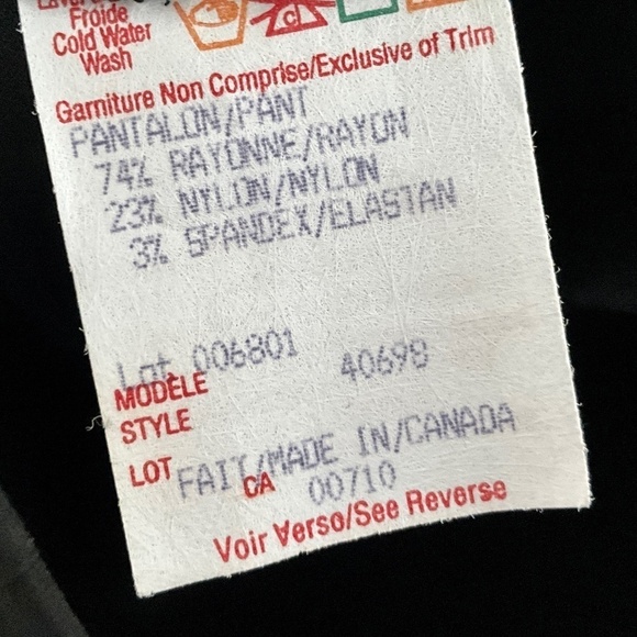 Joseph Ribkoff Black floral paisley laser cut hem Mid rise Pants Size 12 - Picture 8 of 9